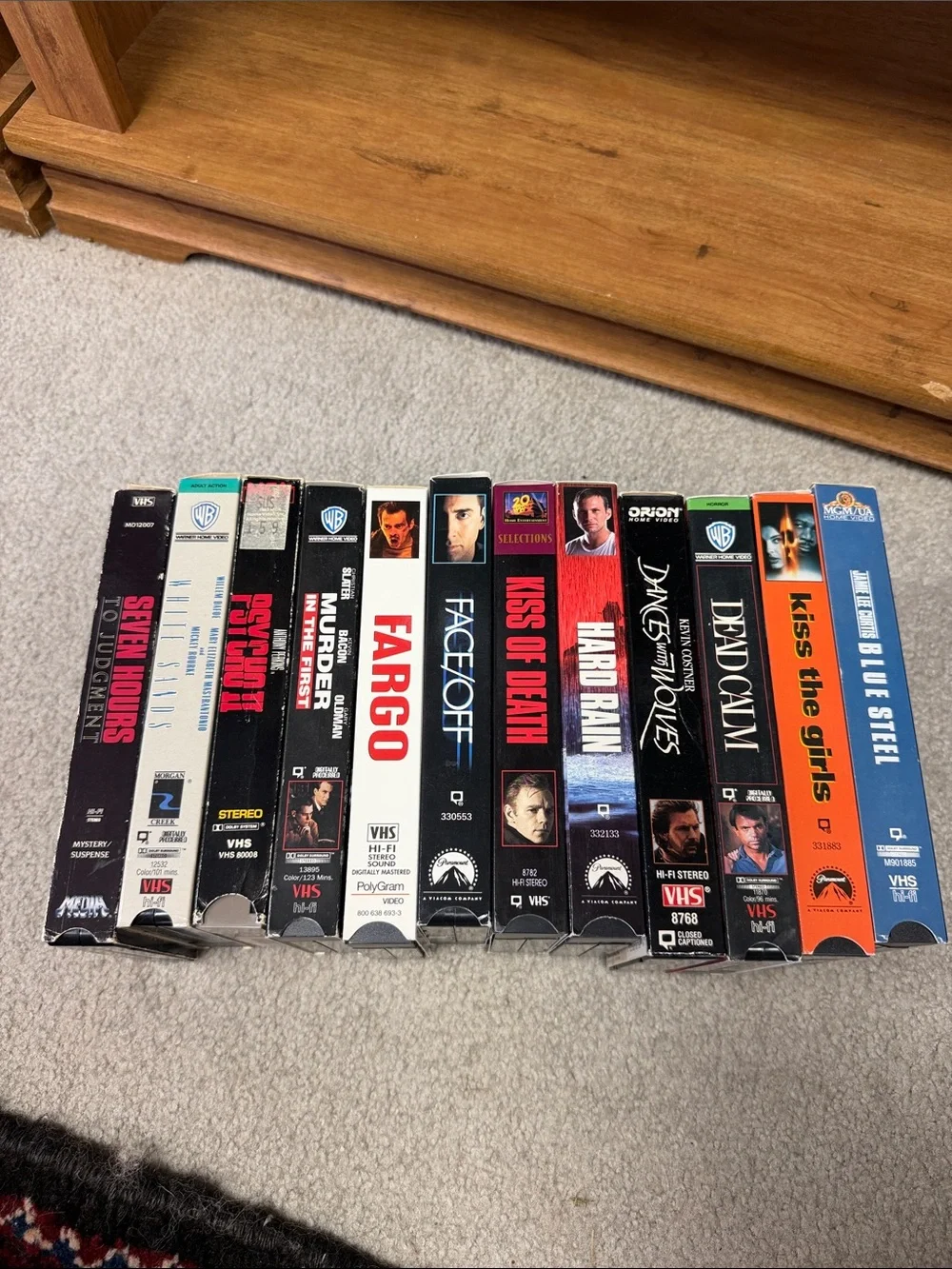 12 vintage thriller and action movie VHS tapes